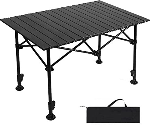 Aluminium-Campingtisch, höhenverstellbar 55/75 cm, für 4 Personen, klappbarer Picknicktisch für den Außenbereich, leicht, tragbar, für Camping, Strand, Hinterhöfe, Grillparty, mit Aufbewahrungstasch