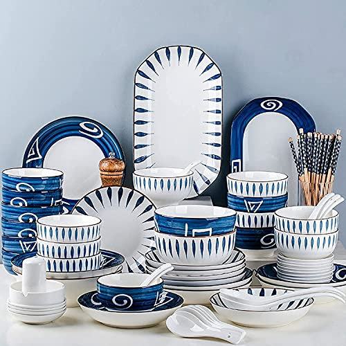HSOYGE Porzellan-Geschirr-Sets, Teller- und Schüssel-Sets, 30-teiliges Porzellan-Geschirr-Set, Geschirr-Set im nordischen Stil, rosa und weiße Schale mit Phnom Penh, spülmaschinenfest