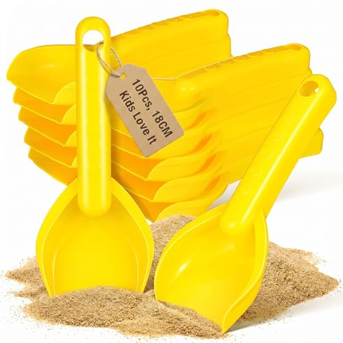 Amosfun 10 stycken strandleksaker för barn, små spadar, plastskopa, för barn, sandleksaker, strandskopa, för att gräva, barnskopa, för att gräva, barn, sandskopa, barn