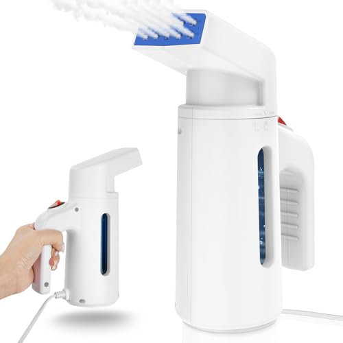 AUAUY Clothes Steamer, 700W 150ML Handheld Portable Steam Iron, Upgrade Double Row Vertical Steamer, Fast Heating Travel Steamer for Clothes, for Home, Office and Travel Use