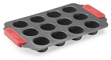 Lékué Moule Mini Muffins Pâtisserie Métal anti-adhésif 12 cavités