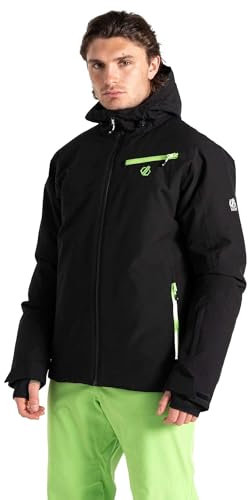 Dare2B Mens Eagle Ii Ski Jacket, Black Green Flash, M EU