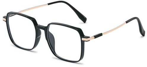 ABETOS Lesebrille Groß Blaulichtfilter Damen Herren Metall Lesehilfe Rechteckig Mode Retro Groß Anti Blaulicht Sehhilfe Lesebrillen 0.0 0.5 1.0 1.5 2.0 2.5 3.0