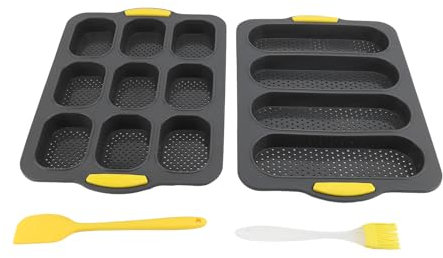 Mini Molde para Pan, Molde para Pan de Maíz Pequeño de Silicona Antiadherente, Molde para Muffins de Calentamiento Uniforme Perforado para Restaurante de Cocina Casera