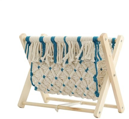 Soporte bohemio para revistas, cesta de revistas de , elegante soporte para documentos, almacenamiento de papel tejido, organizador de escritorio decorativo, decoración rústica para