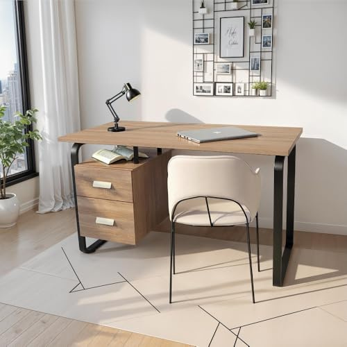 WEBER INDUSTRIES Schreibtisch Pearl 120 x 60 cm / Dekor Eiche gebleicht und Metall schwarz
