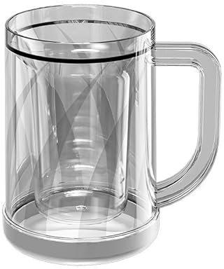 Dellyy Vaso de doble pared con asa, 14,7 cm de altura, vaso aislado para bebidas frías, plástico