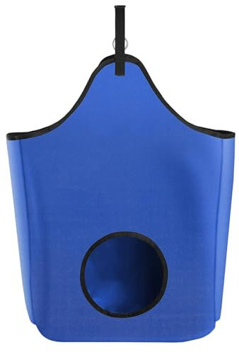 Darryy Heutasche für Pferde, 63.5 * 48 * 30CM Heuraufe Pferd Groß, 600D Heunetz für Pferde, Futtertasche Pferd, Futtersack Pferd, Oxford-Stoff (Blue, M)