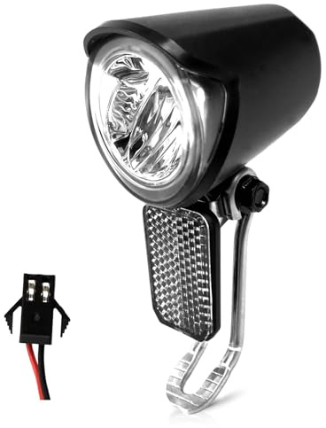 Ebike Headlight 6-60V, Night Riding Waterproof Electric Dirt Bike Front Light Road Bike Led Headlight Cycling Accessories with SM Plug for Cycling Safety