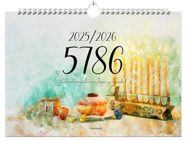 Judisk väggkalender | 5786 (2025–2026) | Spanska