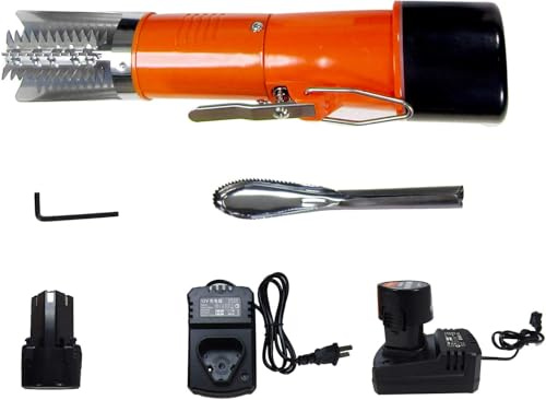 MXBAOHENG Orange Electric Fish Scaler Remover Cordless Fish Scale with Waterproof Powerful Motor for Fish Scaling (1 Battery)