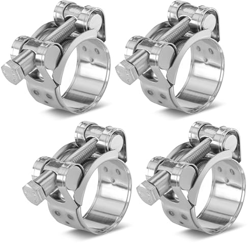 Poppstar Gelenkbolzenschelle Edelstahl 29-31mm (20mm Bandbreite, W4 Schlauchschelle), 4 Stück