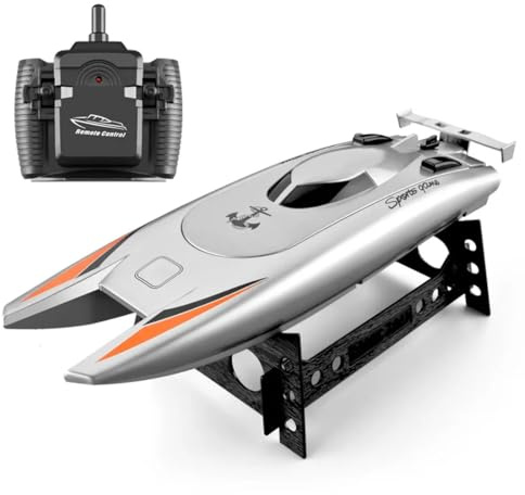 NULA Barca da corsa RC 30 Km/h per adulti, barca radiocomandata con doppio motore, 2,4 GHz, scafo impermeabile ad alta velocità, 25 minuti, durata della batteria 32 cm RTR