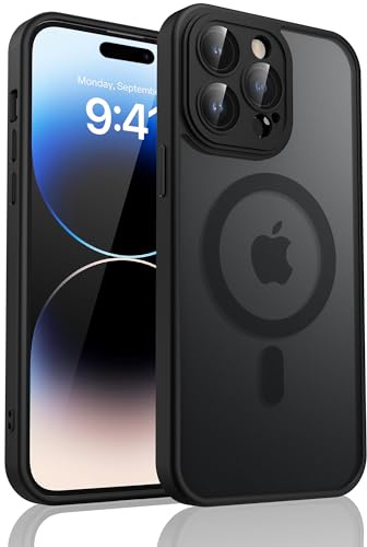 Amzpas Cover Magnetic per iPhone 14 PRO MAX, Custodia Protettiva Completa con Magsafe,Traslucida Opaca Posteriore Sottile Antiurto Protettiva Case (iPhone 14 PRO MAX)