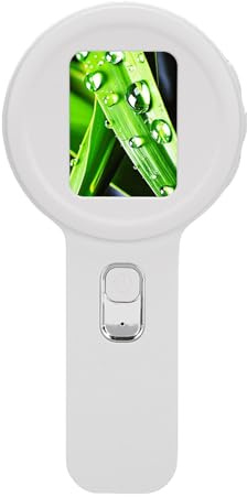 OPPWONG Microscopio Digitale, Vetro di Ingrandimento del Microscopio per Ingrandimento 200x con Microscopio Portatile a Doppia Sorgente Luminosa per la Lettura, L'ispezione, i Gioielli, (WHITE)