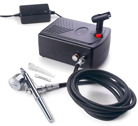 prendeluz B1641954 Dual Action Airbrush Set mit 100W Kompressor, Steigend zum Definieren der Datenquelle