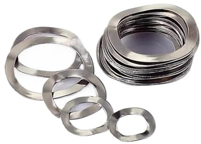 Junta de arandela elástica de cresta de tres ondas de acero inoxidable 304 M3 4 5 6 8 10 12 16 19 21 M25 for ejes de cojinetes, 50 unidades(M8x13x0.3mm)