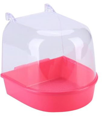 VALICLUD Bañera para Loros Colgante de Plástico, Lavabo de Ducha para Pájaros Pequeños, Tamaño Compacto para Jaulas, Uso Doméstico Tienda, Adecuado para Periquitos y Aves Pequeñas