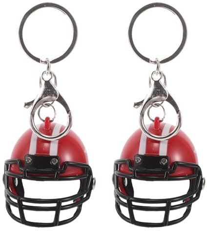 Happyyami 2pcs Mini Football Helmet Keychain: American Football Helmet Charm - Party Favor Souvenir for Sports Fans - Backpack Accessory for Boys Girls Women Men