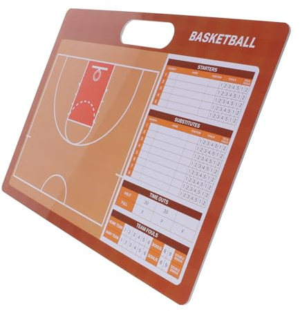 TOYANDONA Lavagna Tattica Basket in PVC Design Palla Sportiva, Lavagna da Allenamento Portatile Multifunzione per Coaching Partite Indoor e Programmazione Squadra