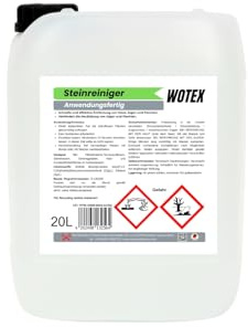 WOTECT Steinreiniger – Anwendungsfertiger Algen- & Moosentferner für Terrasse, Pflastersteine & Fassade – Entfernt Flechten & Grünbelag – Sofort einsatzbereit (20 Liter)