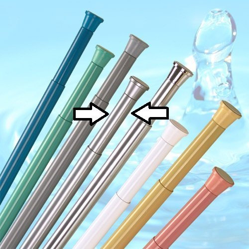 DUSCHVORHANGSTANGE 190-300 cm SILBER MATT ** EXTRA LANG ** DUSCHSTANGE GARDINENSTANGE TELESKOPSTANGE! SPRING SHOWER ROD EXTRA LONG!