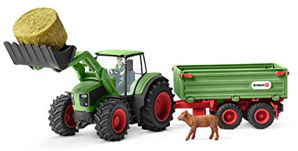 Schleich 42379n Spielset Traktor mit Anhänger