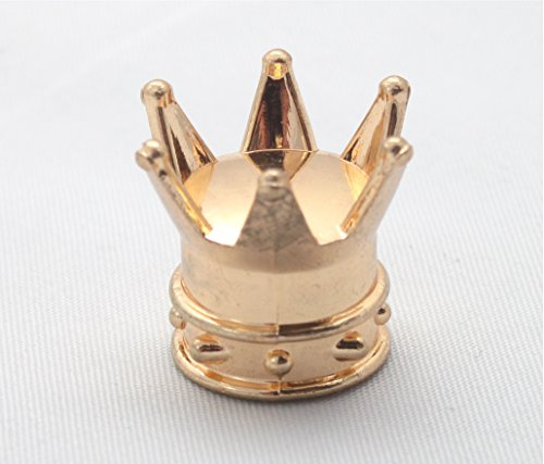 4X Ventilkappen Krone König Farbe: Gold Golden Ventilkappe Vkrgo