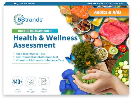 5Strands Intolerance & Deficiency Test, 444 Items Tested, Includes 3 Tests, Food Intolerance, Environment Sensitivity, Nutrition Imbalance, at Home Health Collection Kit, Results in 7 Days
