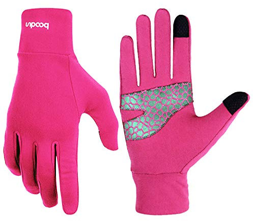 BOODUN Leichte Sporthandschuhe Laufhandschuhe WARM UP Running Handschuhe - Rosa - S/M