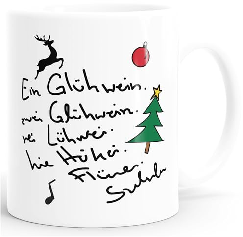 MoonWorks® Kaffee-Tasse Ein Glühwein swei Glühwein-Tasse Weihnachten Weiss unisize