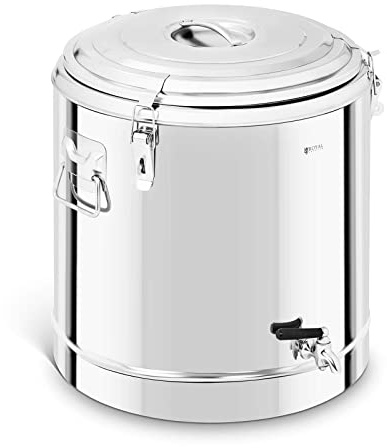 Royal Catering Contenitore Termico in acciaio inox RCTP-50ET (Rubinetto di Scarico, 50 L, Acciaio Inox)