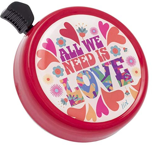 Liix Fahrradklingel Big Colour Bell, All We Need is Love - Rot, 72