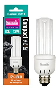 Arcadia D3+ kompakt öken 12 % UVB lampa 13 W hög effekt reptilbelysning UV