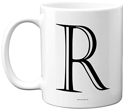 Stuff4 Personalised Alphabet Initial Mug - Letter R Mug, Gifts for Him Her, Fathers Day, Mothers Day, Birthday Gift, 11oz Ceramic Dishwasher Safe Anniversary, Valentines, Christmas, Retirement