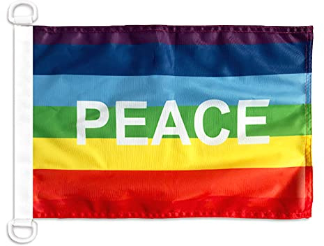 AZ FLAG Bandiera Nautica Arcobaleno Pace 45x30 cm Anelli Plastica | Uso esterno e nautico bandiera nautica della pace resistente alle intemperie con doppie cuciture e bordi rinforzati