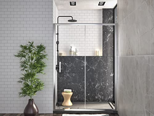 Box Doccia Porta scorrevole apertura laterale nicchia 170 cm - cristallo temperato 6mm altezza 195