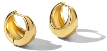 Creolen Damen Ohrringe, 316L Edelstahl 18 K gold vergoldet Creolen mit Zirkonia, Durchmesser 8mm Klein Schlafen Kreolen, Kommt in Schmuck Geschenk Bo