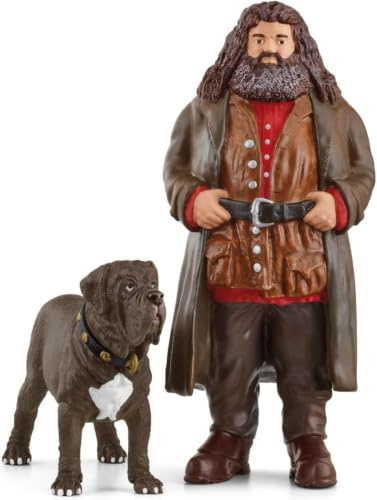 schleich HARRY POTTER | Hagrid & Fang 42638 | Set med Hagrid-figur och hund | Samlarfigurer och present för barn, fans och samlare | Lekfigurer från 6 år | 2-delat set