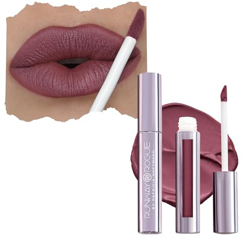 Runway Rogue Velvet Glam Liquid Lipstick, Almost-Matte Rose-Plum Lipstick, ‘On Stage’
