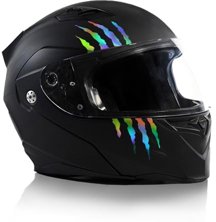 Finest Folia Kratzer Helm Aufkleber 2er Set 7,5x7,5cm Monster Sticker Kralle Deko für Motorrad Helm Auto Motorradhelm Kratzspuren selbstklebend wasserfest K173