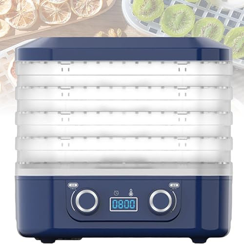 WUDLi Déshydrateur Alimentaire, Séchoir Alimentaire à 5 Plateaux avec écran LED, Température Réglable De 35 à 70 °c, Minuterie De 48 Heures, Circulation d'air Chaud à 360 °, pour Sécher Les Fruits