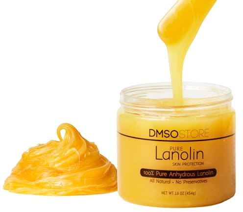 Lanolin 2lb. Pure Unrefined 100% Anhydrous USP grade. Skin moisturizer and Protectant that delivers deep hydration and nourishment, excellent as a nipple cream. Made by DMSOSTORE