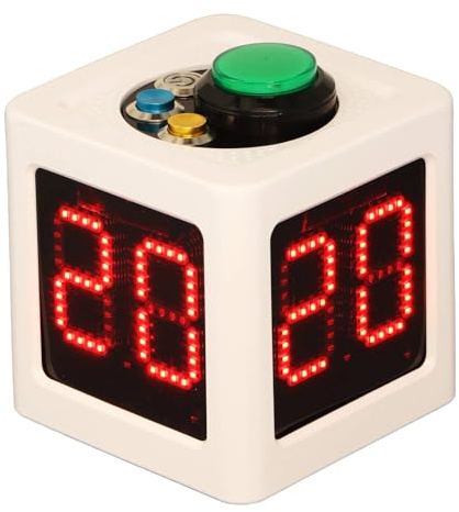 Shot Clock, Würfeltimer für Brettspiele, Poker-Countdown-Stoppuhr mit Voreingestellten Zeiten, Tragbarer, Individuell Voreingestellter Timer mit 4-seitigem LED-Display