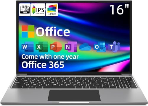 jumper Ordenador Portatil 16 Pulgadas FHD, 4GB RAM 128GB SSD, Celeron PC Portatil, hasta 2,5 GHz, 2.4G+5G WiFi, 1920 * 1200 IPS, USB 3.0×2, Bluetooth4.0, 360 Office 1 año, 2023