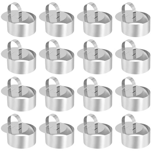 JEUIHAU 15 PCS Stainless Steel Cooking Rings Set, Mousse Cake Rings, 8CM Round Food Presentation Rings for Desserts Making