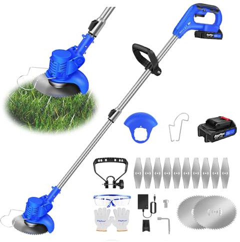 Akku Rasentrimmer 21V Akku Freischneider Elektrischer Akku Motorsense Rasentrimmer mit 1.5Ah Batterie, Akku Freischneider Bürstenloser, Verstellbarer Griff, für Rasen und Anderen Gartenarbeiten