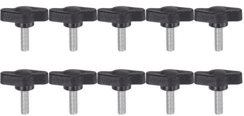 QUARKZMAN 10 Stück Rändelschrauben mit T Flügelknöpfe M5 x 14mm Kunststoff T-Kopf Klemmschraube Flügelschraube Haltegriffe 27mm Klemmknopf Daumenschraube Spannschraube Handknauf für Maschine