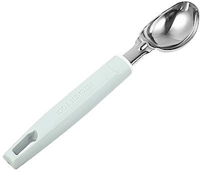 TOPBATHY Zinc Alloy Mint Green Ice Cream Scoop Fruit Digging Spoon Non-Slip Handle Easy to Carry for Dessert