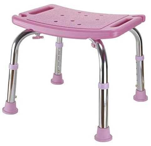 Silla de bañera y ducha estable de altura ajustable para adultos mayores, sillas de baño para discapacitados, asientos de bañera de alta resistencia, ligera, portátil, color rosa